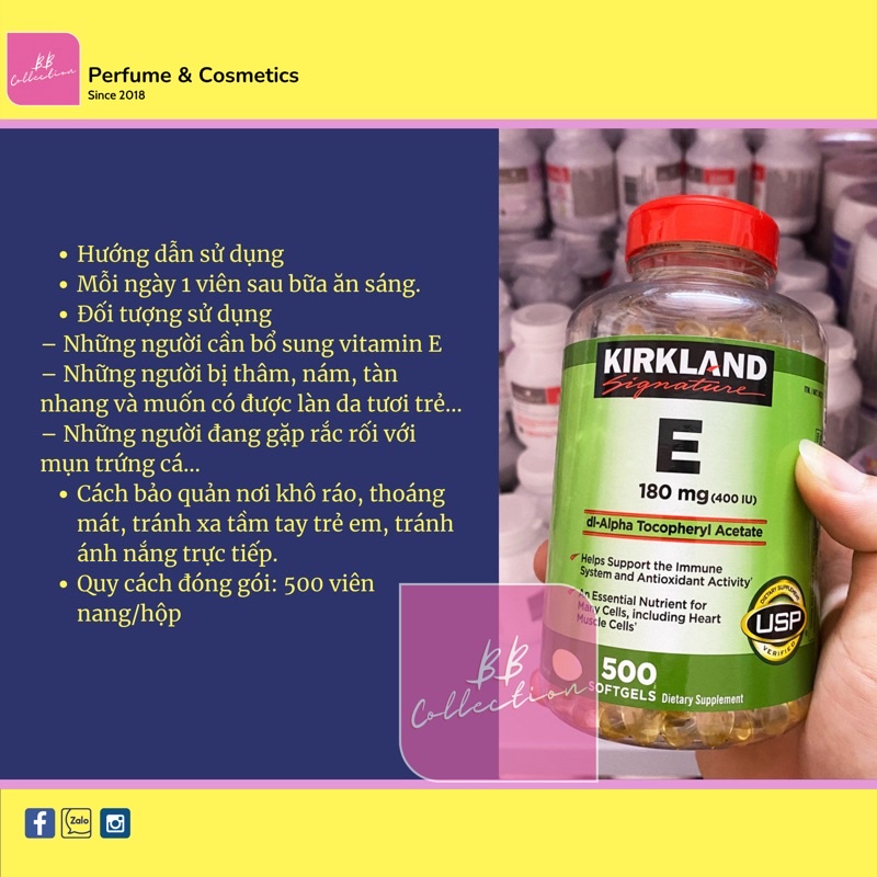 Vitamin E 400 IU 500 Viên Kirkland Của Mỹ, Date 2025
