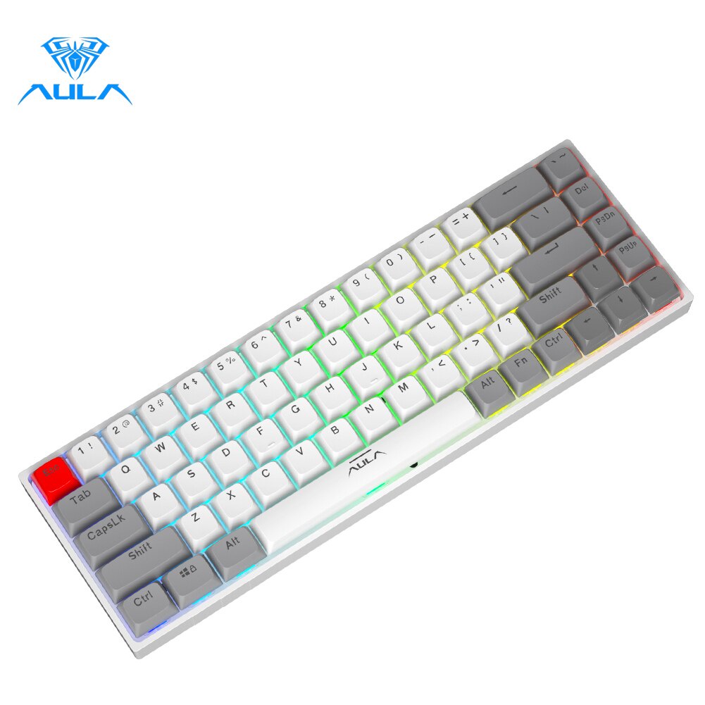 BÀN PHÍM F3068-PBT MINI TRẮNG XÁM LED USB+BLUETOOTH BLUE SWITCH