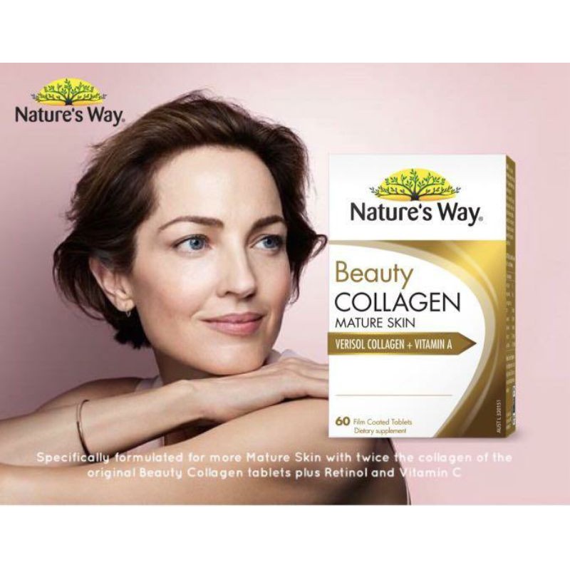 Viên Uống Collagen dành cho da lão hóa Natures Way Beauty Collagen Mature Skin 60 viên