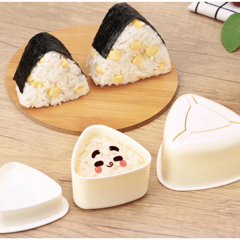 Combo 2 Khuôn làm cơm nắm sushi hình tam giác chống dính to và nhỏ nhựa PP cao cấp