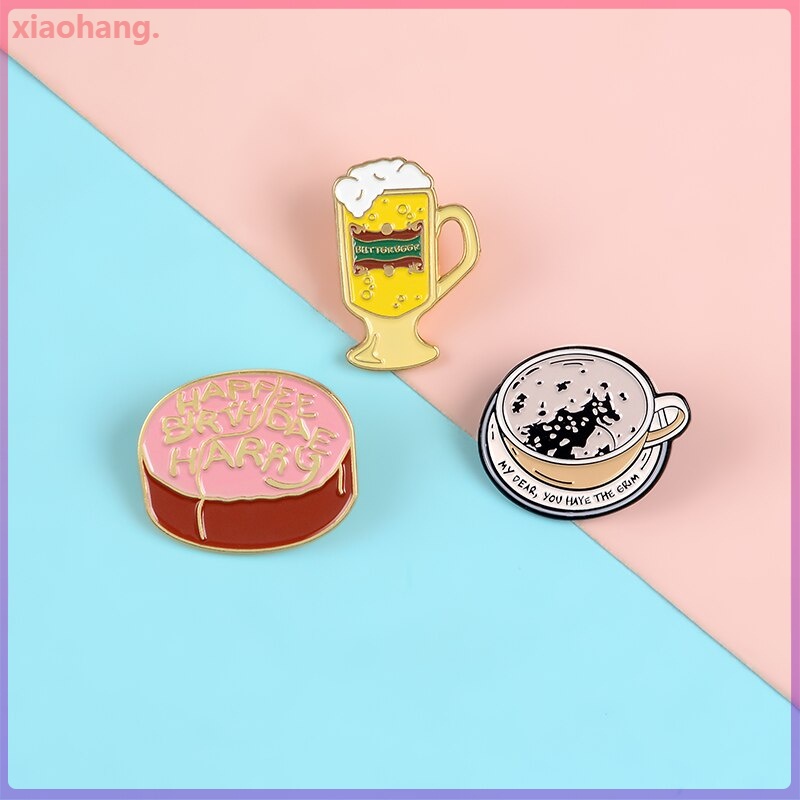 Huy hiệu cài áo hình bánh sinh nhật/ cà phê độc đáo thời trang