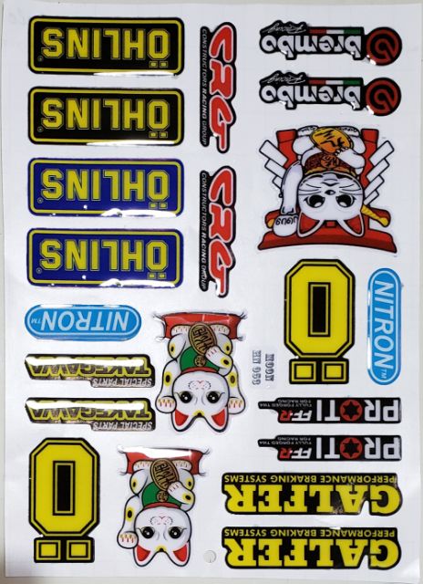 DECAL NỔI TRANG TRÍ XE H053 mèo chiêu tài