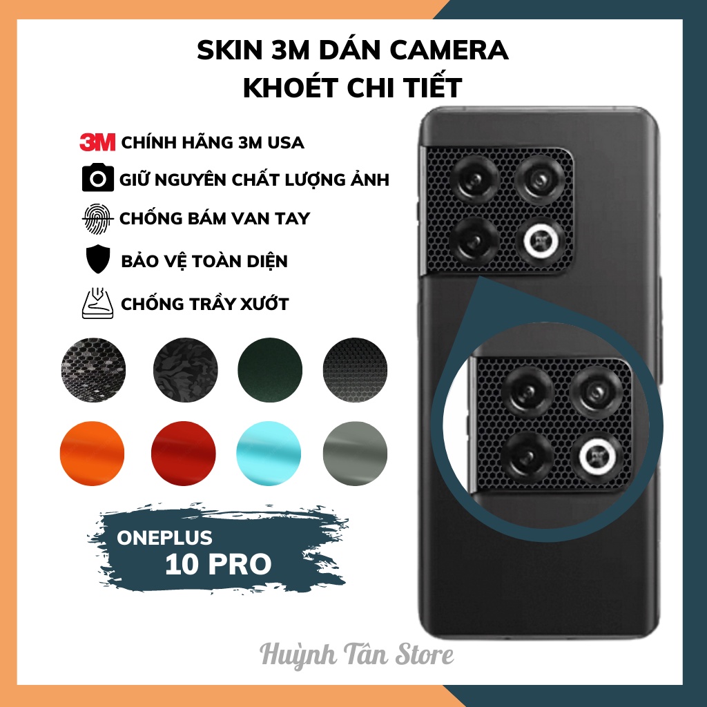 Miếng dán camera oneplus 10 pro skin 3m chính hãng từ USA chống trầy xướt mua 1 tặng 1 phụ kiện huỳnh tân store