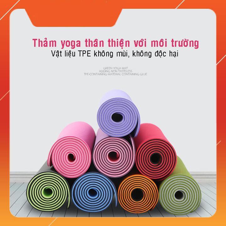 Thảm tập yoga tpe 2 lớp cao cấp chống trơn trượt