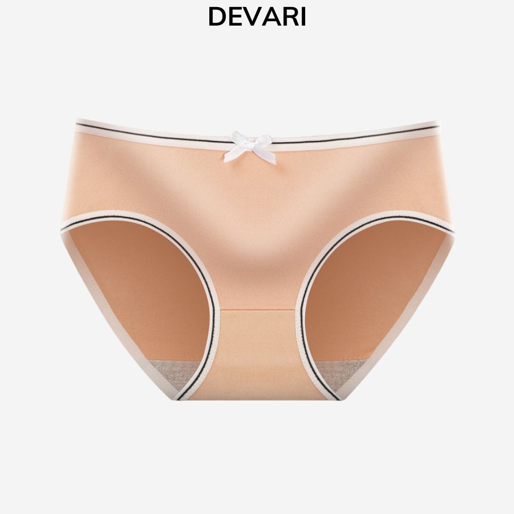 Quần lót nữ cute dễ thương kháng khuẩn đẹp đính nơ xinh xắn DEVARI B02