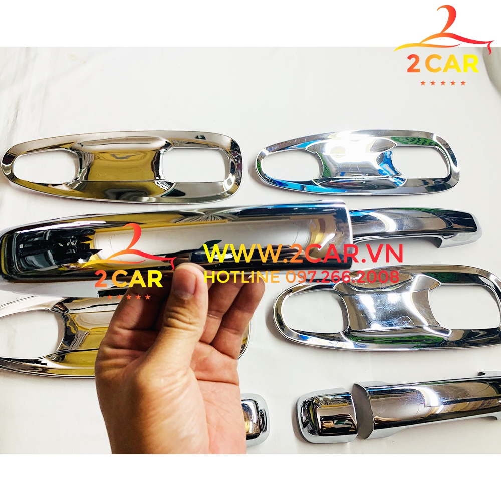 Ốp tay nắm, hõm cửa xe Toyota Land Cruiser Prado 2011-2021, mạ Crom cao cấp