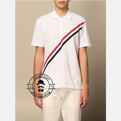 Áo Polo Thom Browne Viền Chéo