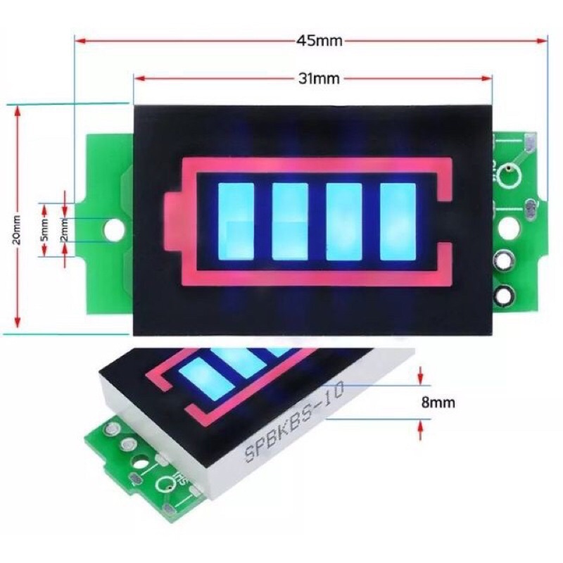 Mạch báo dung lượng pin 1s 3,7v, 2s 8,4v. 3s 12,6v 4s 16,8v 5s 21v 6s 25,2v
