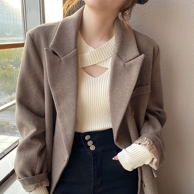 Áo Nữ Tay Dài Cổ Chữ v Thời Trang Quyến Rũ