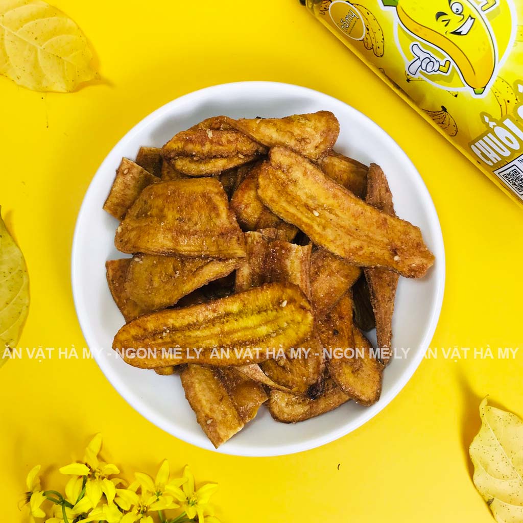 Chuối sây giòn hũ 300g thơm ngon bổ dưỡng đồ ăn vặt Hà My