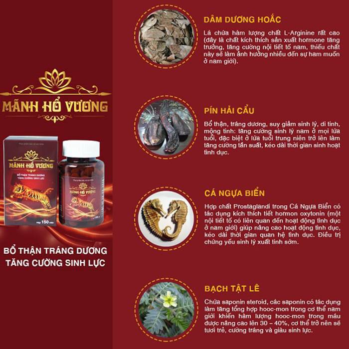 CHÍNH HÃNG MÃNH HỔ VƯƠNG VIÊN UỐNG TĂNG CƯỜNG SINH LÝ PHÁI MẠNH-KHƠI DẬY MÃNH THÚ TRONG BẠN HIỆU QUẢ 100%