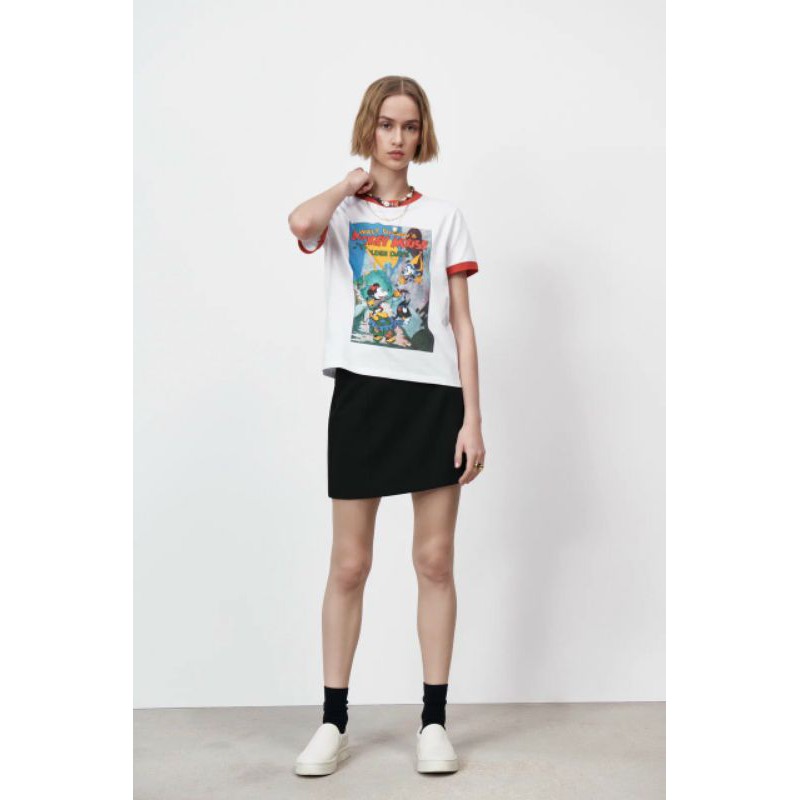 EryR / Áo phông nữ ZR đẹp viền đỏ siêu cute, vải mềm mịn!