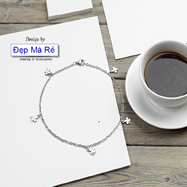 Lắc chân đôi nữ kiểu cỏ 4 lá đặc điều may - Cam kết 1 đổi 1 nếu hoen, gỉ sét | BigBuy360 - bigbuy360.vn