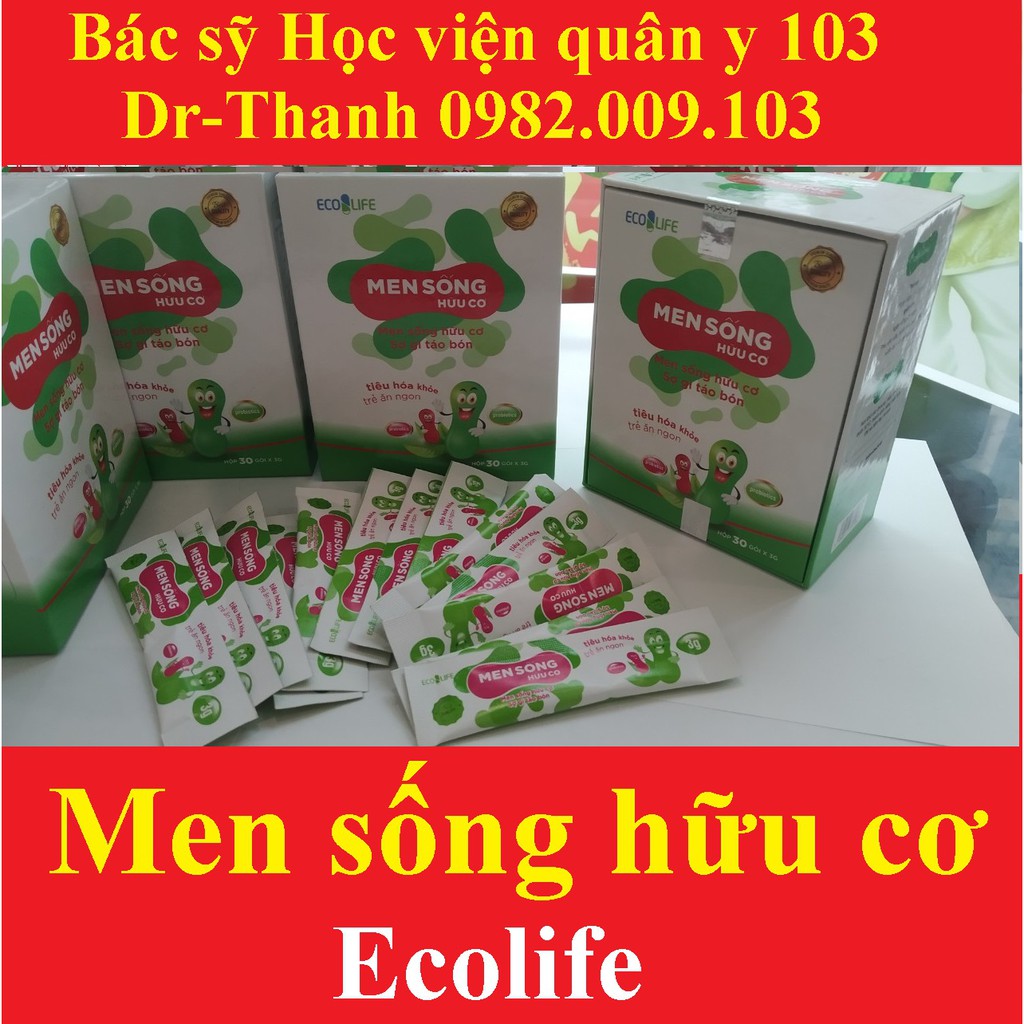 Men sống Hữu cơ ecolife hộp 30 gói (men vi sinh dùng cho táo bón,tiêu chảy,rối loạn tiêu hóa,trẻ em kém ăn chậm lớn) | BigBuy360 - bigbuy360.vn