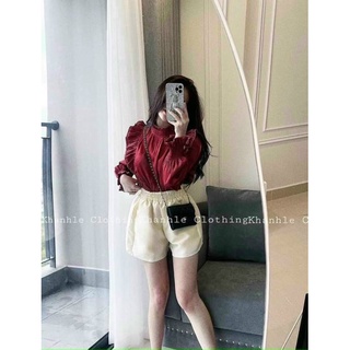 Quần short tacta phồng cạp chun dễ mặc (kèm video ảnh thật)