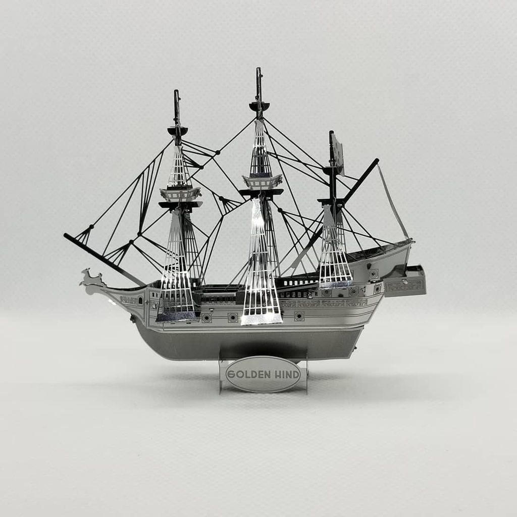 Mô Hình Kim Loại Lắp Ráp 3D Metal Mosaic Tàu Hoàng Gia Anh Golden Hind [chưa ráp]