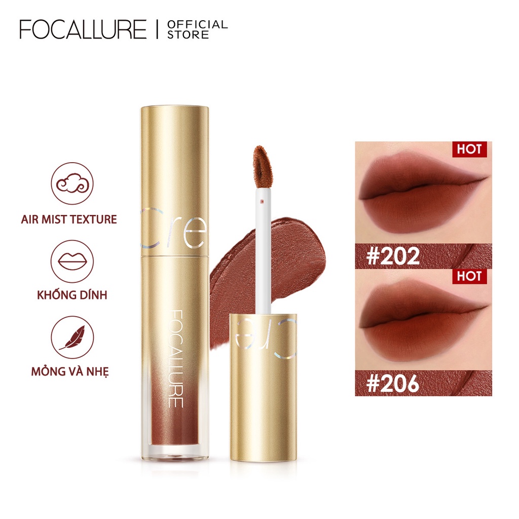 FOCALLURE Air Mist Lip Cream Velvet Matte Silky-Smooth Waterproof Lipstick 2.5g | BigBuy360 - bigbuy360.vn