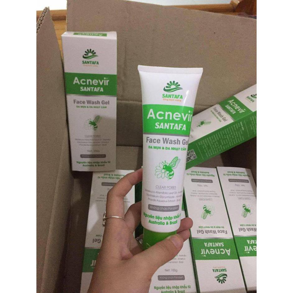 Sữa rửa mặt Acnevir Santafa Face wash gel  dành cho da mụn