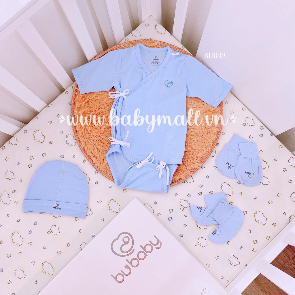 Bodychip Bubaby cài chéo ngắn tay vải siêu mát mịn size 3-5kg BU042