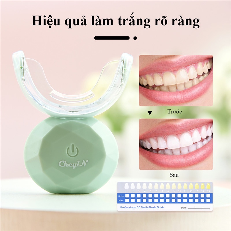 Bộ thiết bị làm trắng răng CkeyiN KQ133 thông minh chạy bằng điện với bút gel USB sạc không dây