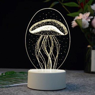 Đèn LED 3D Hình con sứa Biến Đổi Màu Độc Đáo