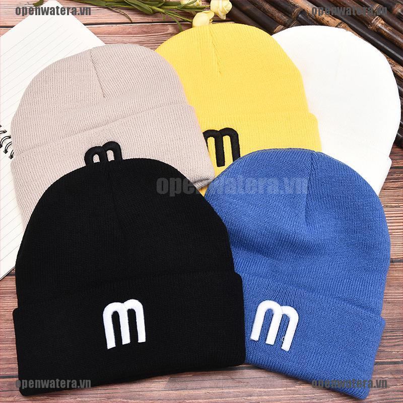 Mũ len thêu chữ giữ ấm phong cách hip hop thời trang cho nam và nữ