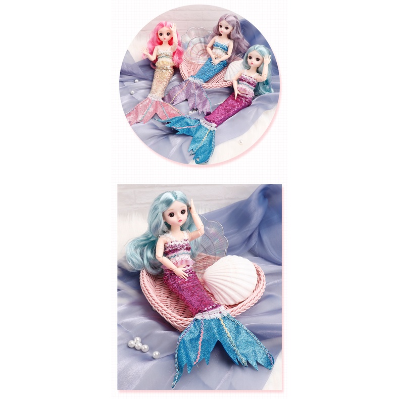 Búp bê nàng tiên cá 30cm búp bê barbie có khớp  đồ chơi quà sinh nhật cho bé gái ANDAKIDS AD880