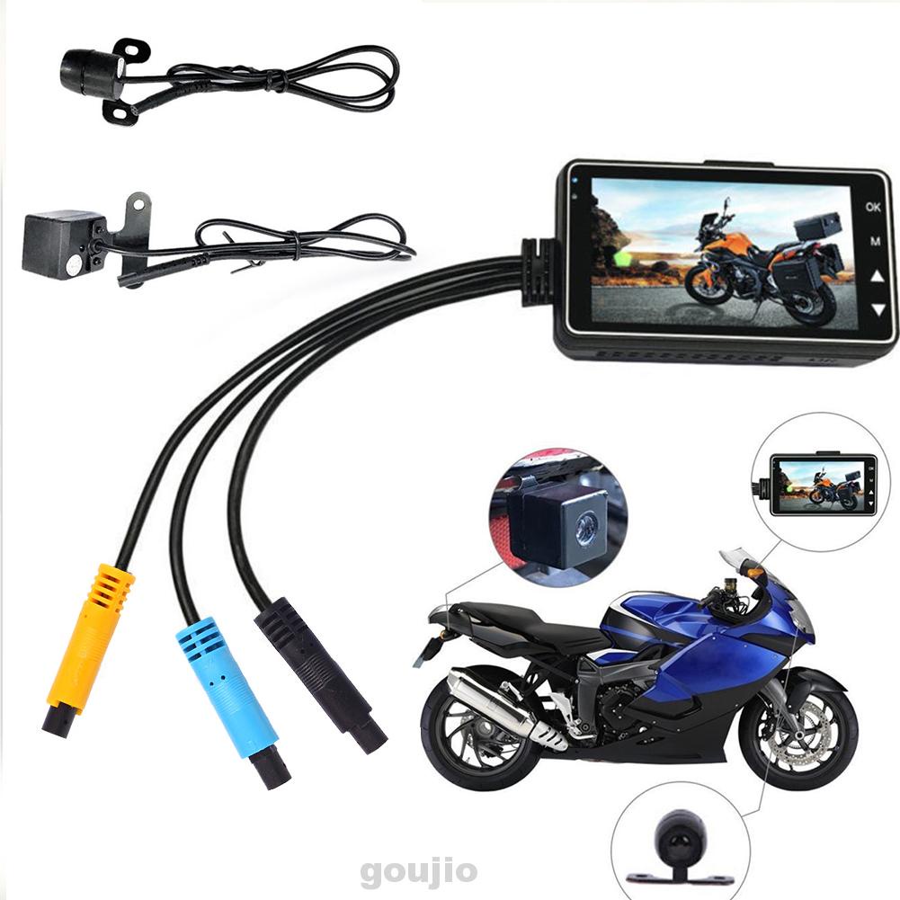 Camera hành trình màn hình LCD ống kính kép góc rộng dễ lắp đặt cho xe máy