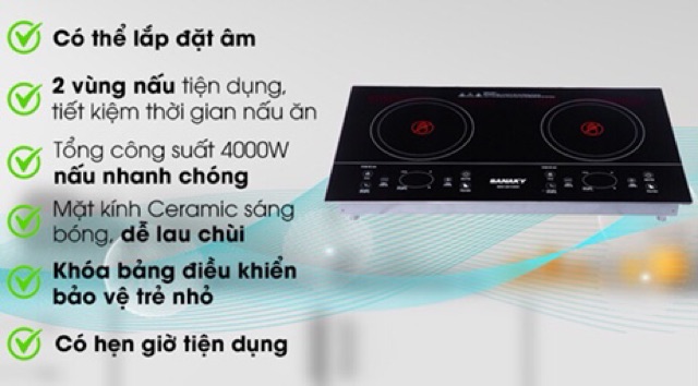 Bếp hồng ngoại đôi Sanaky SNK-201HGW