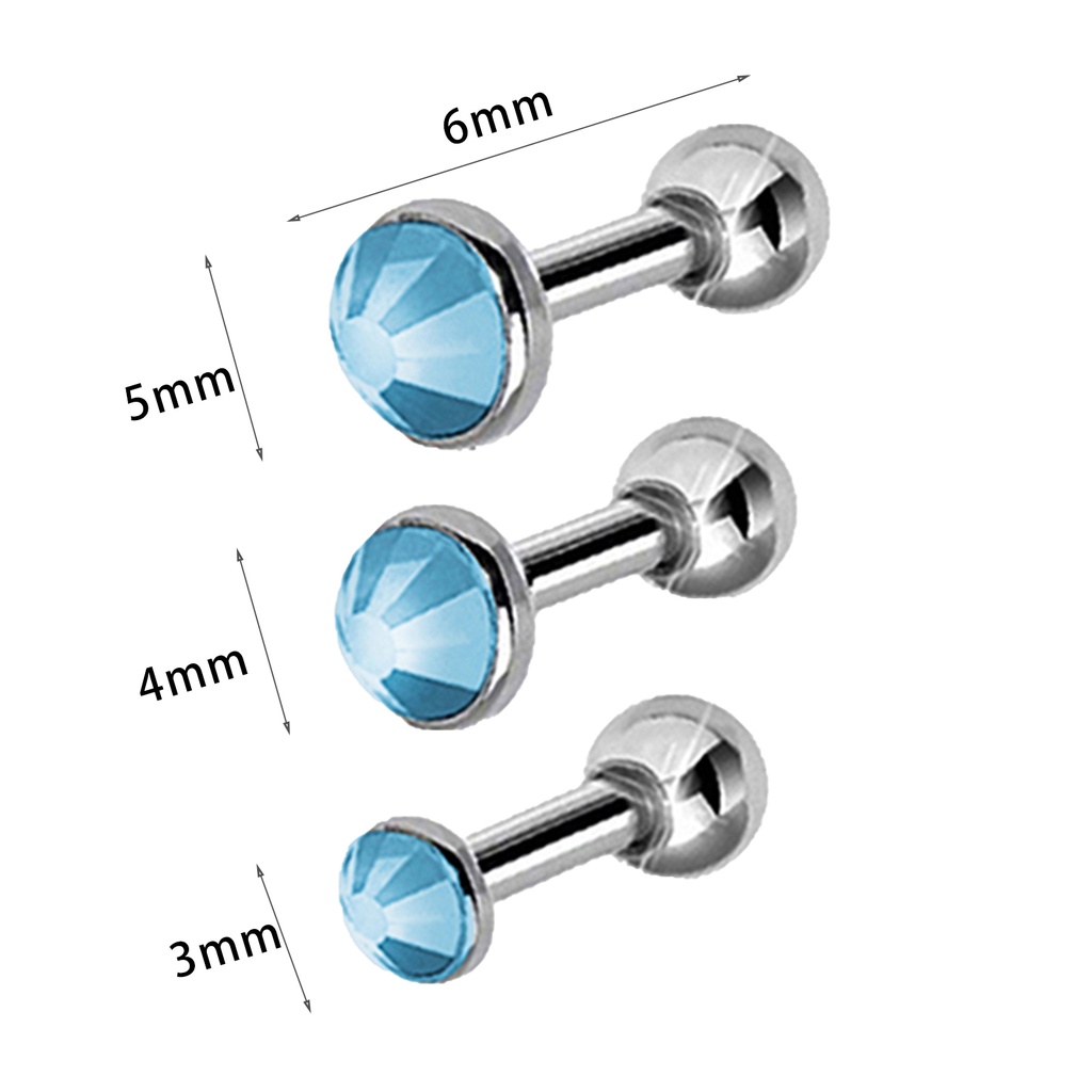 Bộ 3 cái khuyên vành tai đính đá độc đáo