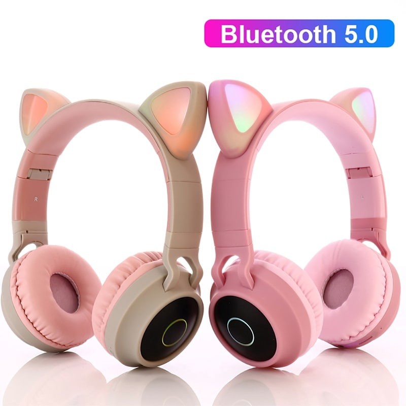 Tai Nghe Mèo Bluetooth Cao Cấp, Headphone Tai Mèo Đáng Yêu, Có Mic, Chống Ồn - Bảo Hành 12 Tháng.