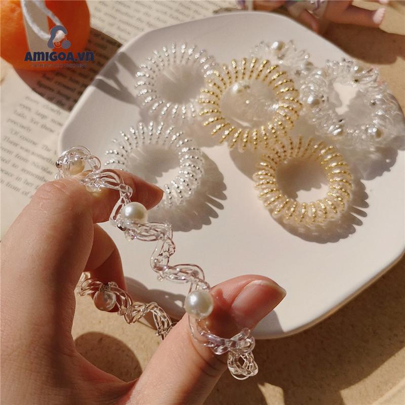 Dây Cột Tóc Không Đường May Thiết Kế Đơn Giản Xinh Xắn