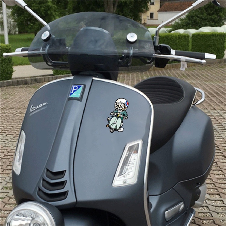 Hộp sọ Nhãn dán Bộ xương Hiệp sĩ Xe máy Phản quang Mặt trước Decal Xe tay ga Hình dán Fender