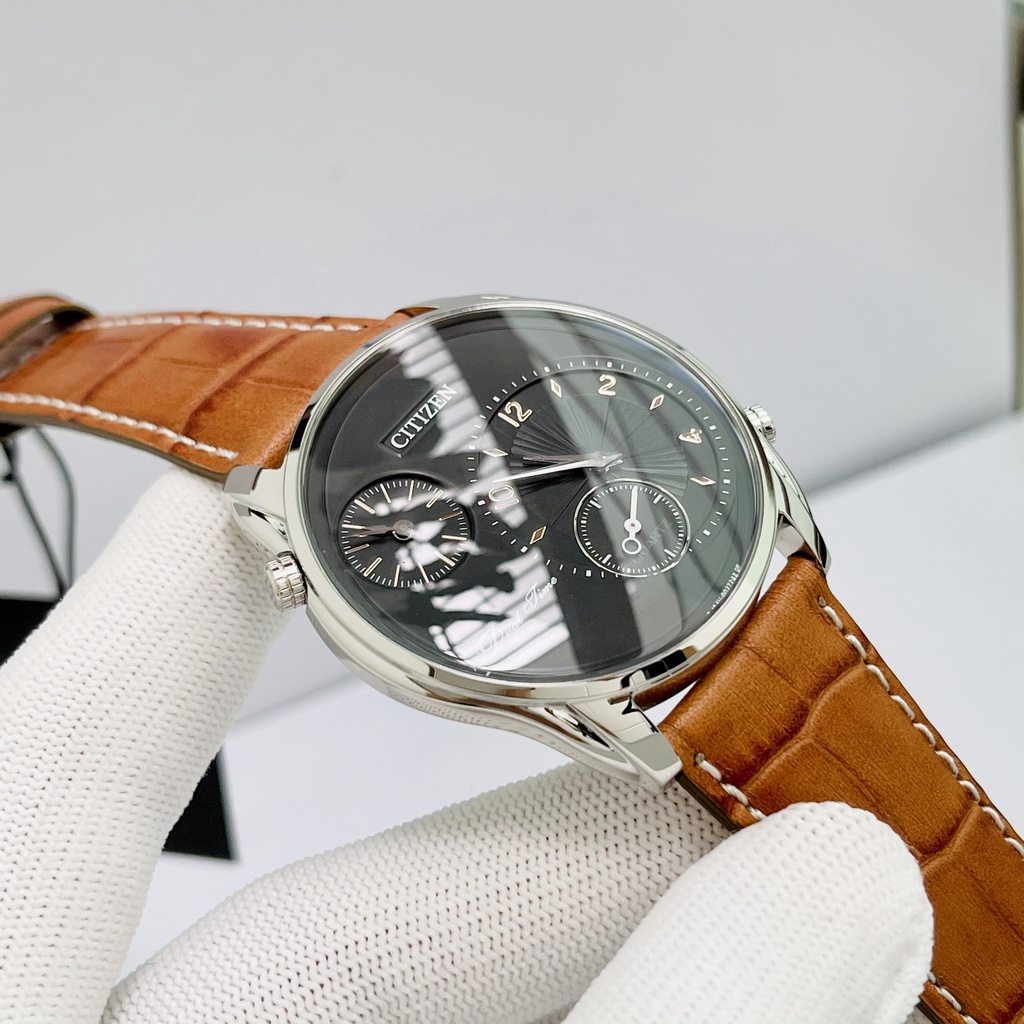 Đồng hồ nam chính hãng Citizen AO3030-08E Dây da Size 42mm mặt đen chống nước Bảo hành 1 năm Hyma watch