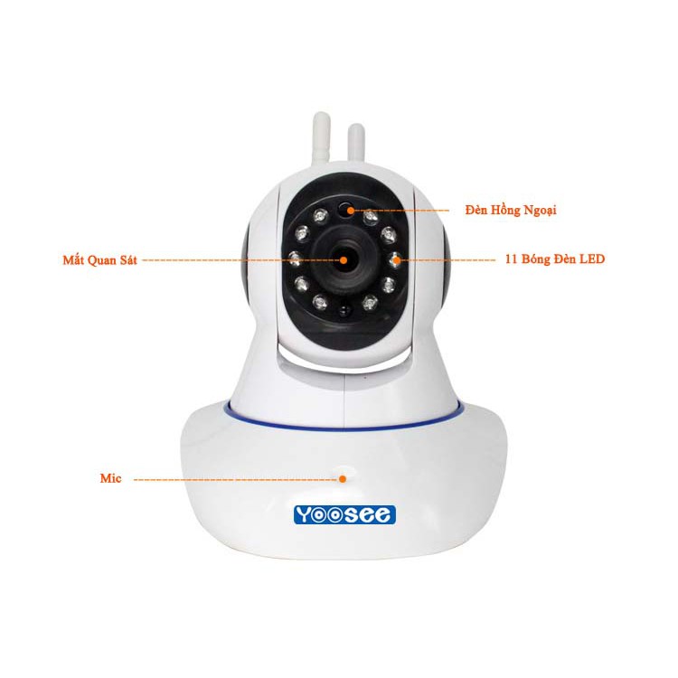 Camera IP Wifi Yoosee 3 Râu 2.0M FullHD 1080P/ 1.0M HD 720P 11 đèn hồng ngoại đàm thoại 2 chiều