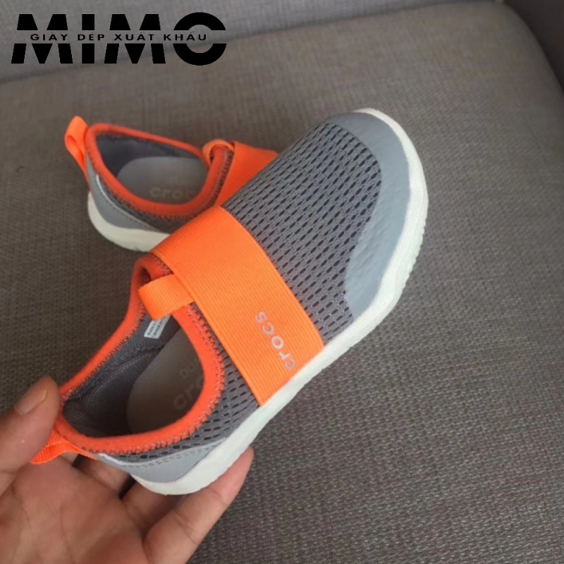 Giày trẻ em, giày vải mềm Easy On ghi cam cực êm mềm nhẹ cho bé trai và bé gái