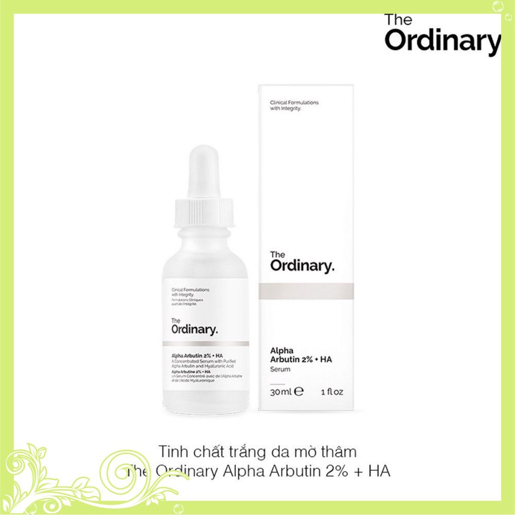 Tinh chất dưỡng trắng Alpha Arbutin 2% + HA - The Ordinary chuẩn authentic