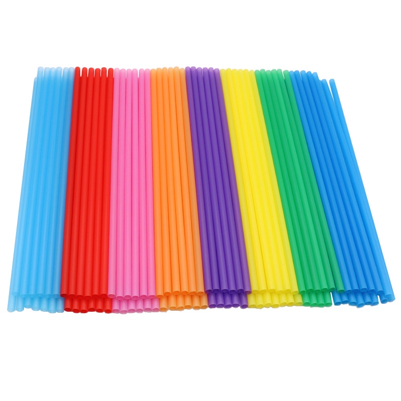 Set 100 Ống Hút Nhựa Nhiều Màu Sắc Sử Dụng Một Lần Tiện Lợi
