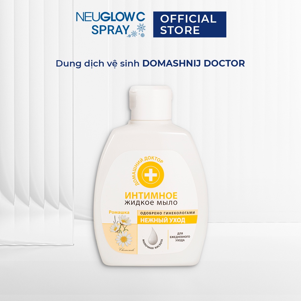 Dung dịch vệ sinh phụ nữ Domashnij Doctor 200 ml chiết xuất lô hội làm sạch, dưỡng ẩm, khử mùi, kháng khuẩn