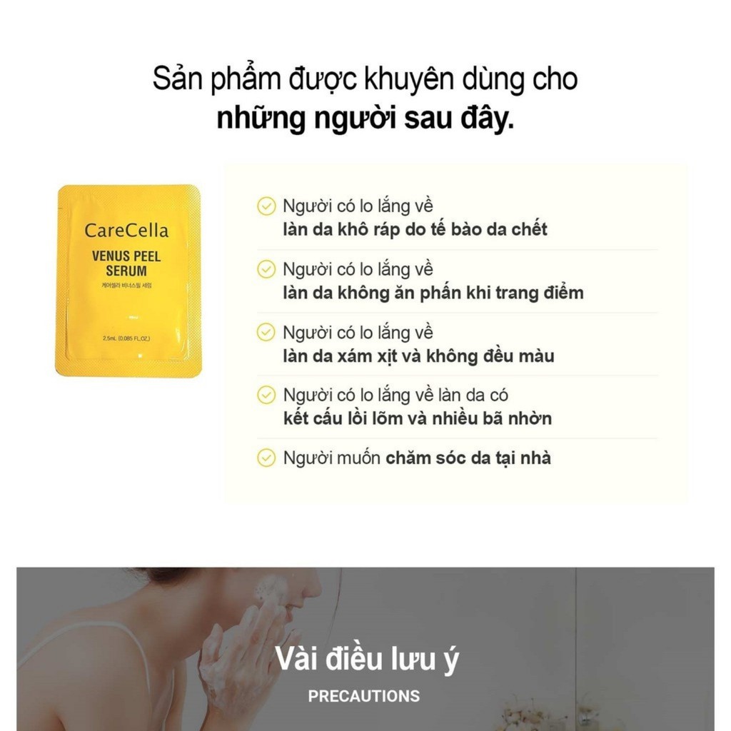 Tẩy Da Chết Cho Mặt Carecella Venus Peel, Tính Chất Tảo Vi Kim Sinh Học Venus  (1 set ) An Nhiên Cosmetic | BigBuy360 - bigbuy360.vn