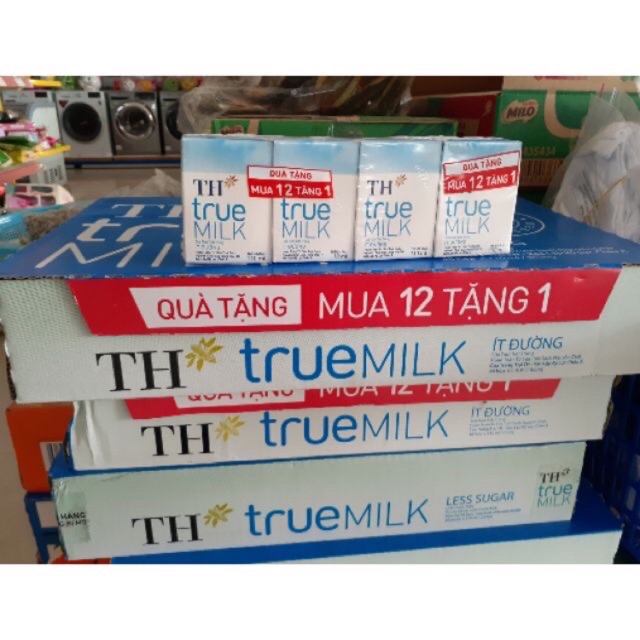 Thùng 48 hộp TH true milk có đường,ít đường