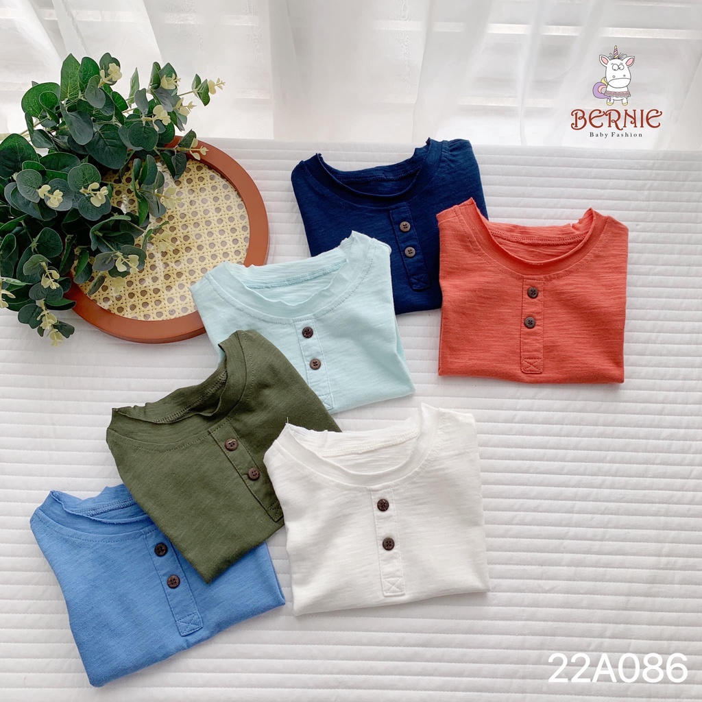 Áo xước cộc tay cổ trụ Bernie cho bé trai bé gái