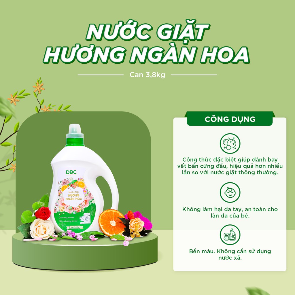 Nước Giặt Hương Nước Hoa 3,8Kg DƯỢC BẢO CHÂU Đánh Bay Vết Bẩn Lưu Hương Lâu Vải Siêu Mềm Mịn