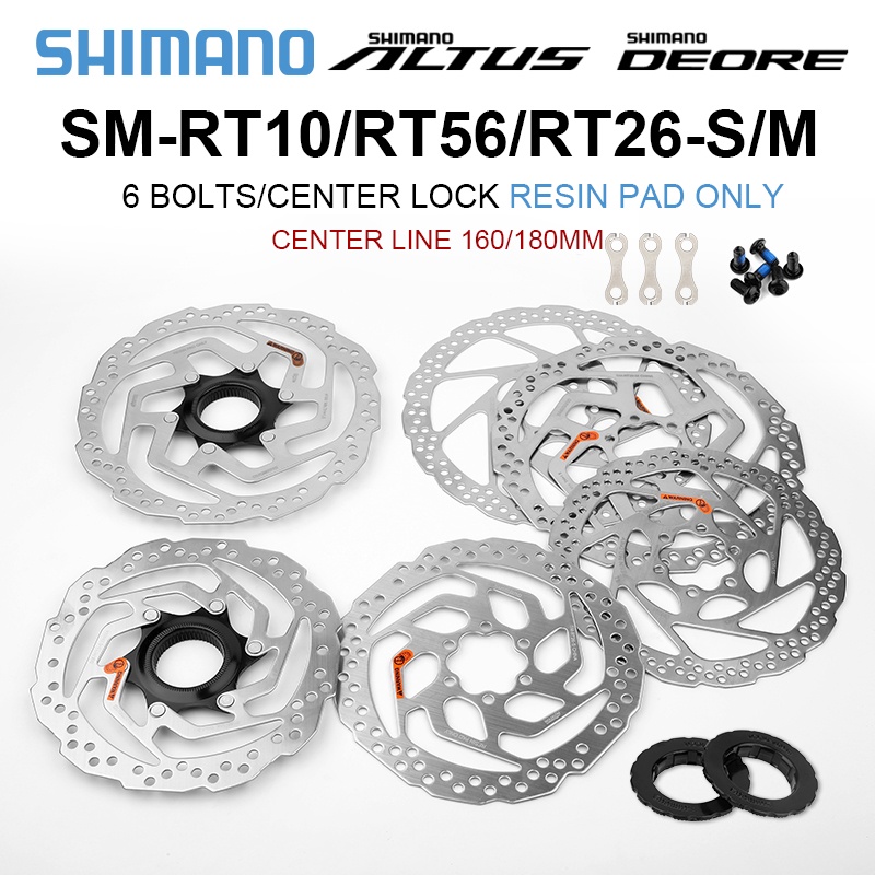 Đĩa Phanh Thủy Lực SHIMANO Deore RT56 RT26 RT66 RT10 6 Bu Lông 160mm 180mm 203mm Cho Xe Đạp Leo Núi