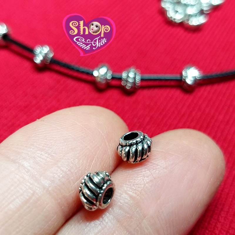 20 hạt Charm Tròn Khía múi Mạ Bạc 5mm - Nguyên liệu làm Vòng Cổ, Vòng Tay, Bông tai Thủ Công