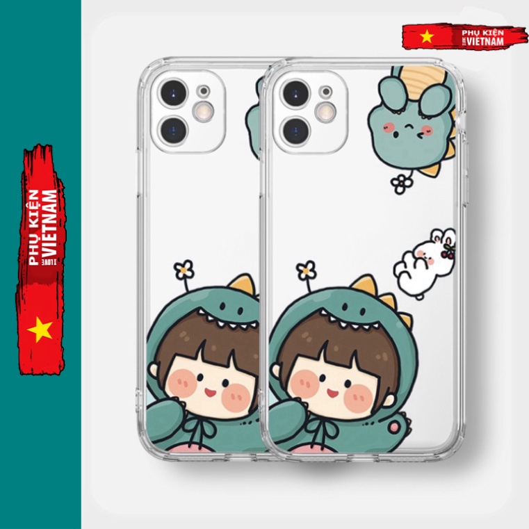 Ốp lưng iphone 6, 6s plus, 7 8 Plus, X, XS, XR, XSMAX, 11 , 12, 13 PROMAX suốt trong quãng BÉ GÁI khủng long thời tiền s
