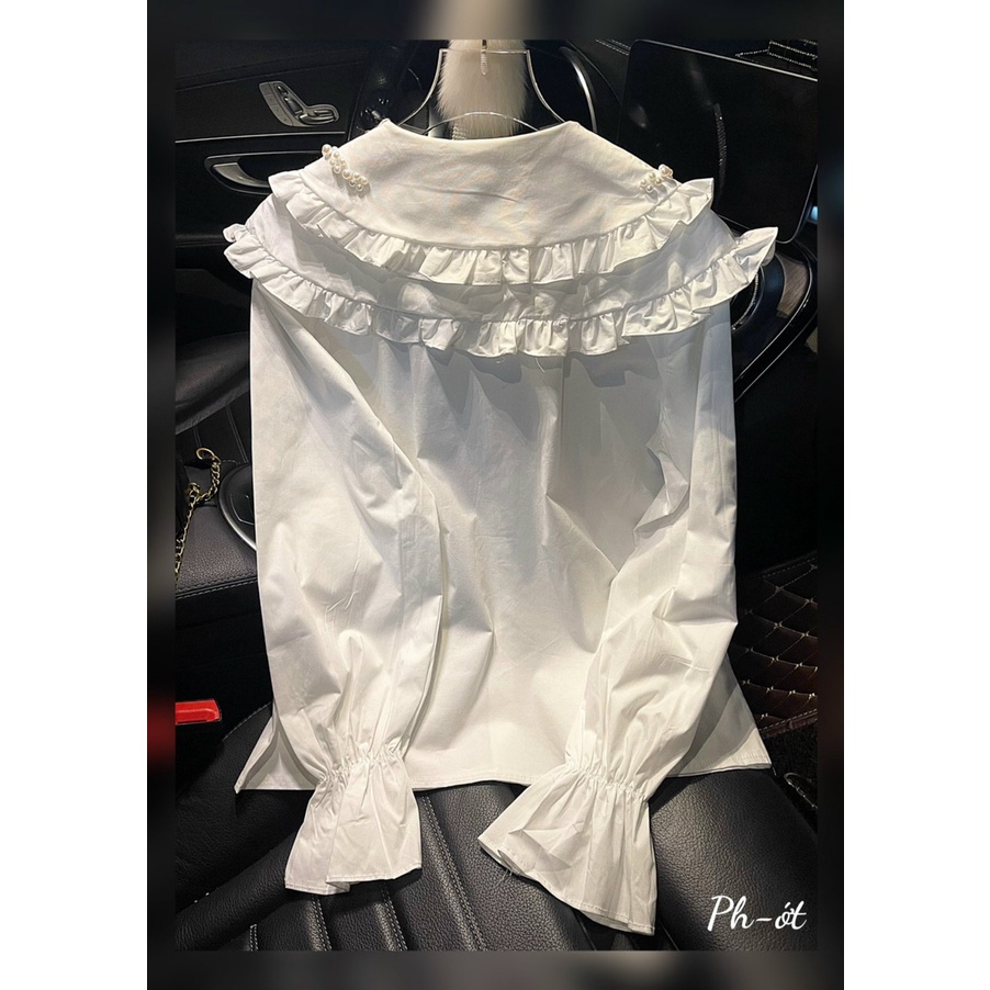 [HÀNG MỚI] 🎀 Áo sơmi cổ sen kép đính ngọc 🎀 | BigBuy360 - bigbuy360.vn