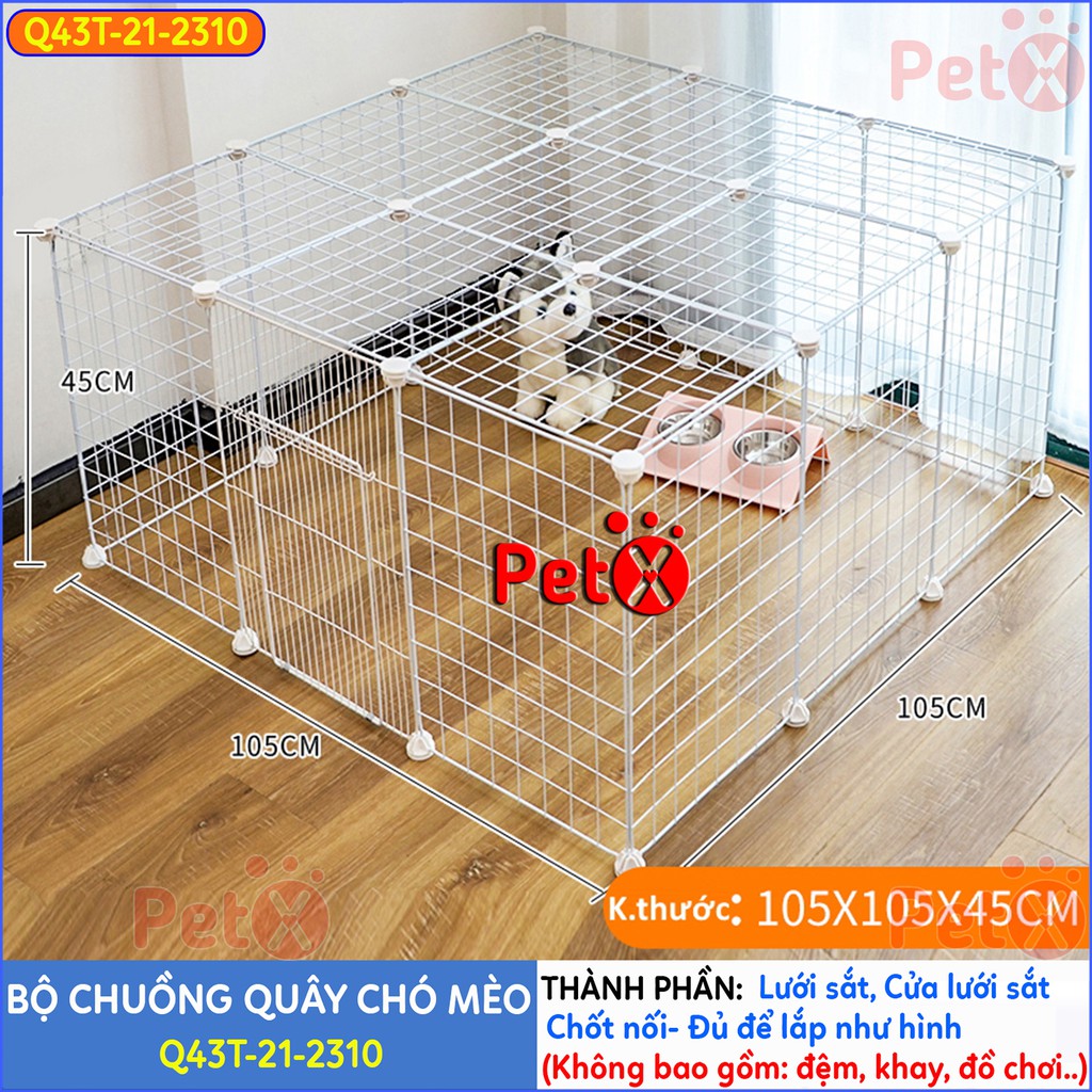 Quây chuồng chó mèo PetX lắp ghép nuôi thú cưng sơn tĩnh điện giá rẻ-16