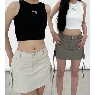 Chân váy cargo túi hộp - solid cargo mini skirt