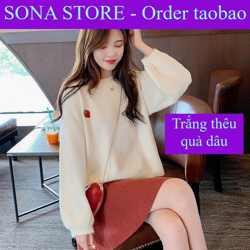 Áo len nữ form rộng hàn quốc, Áo len tay dài, Hàng quảng châu cao cấp, Màu pastel, SONA STORE | BigBuy360 - bigbuy360.vn